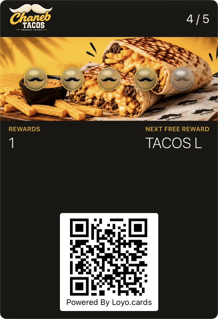 carte Chaneb Tacos بالـ tampons